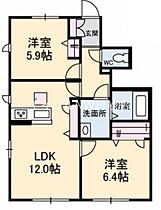 岡山県倉敷市真備町川辺（賃貸アパート2LDK・1階・57.63㎡） その2