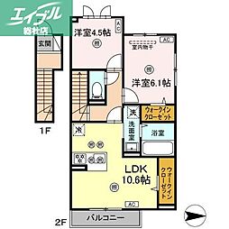 エトワリア 2LDKの間取図画像