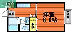 メゾンエトワール 1Kの間取図画像