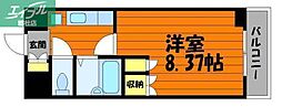ジュネス天領 1Kの間取図画像