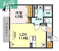 ラ・メージュ倉敷 1LDKの間取図画像