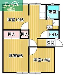 ティンカーベルB 2LDKの間取図画像