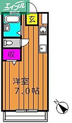 グランデカーサ ワンルームの間取図画像