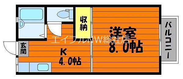 岡山県倉敷市中庄(賃貸アパート1K・1階・26.50㎡)の写真 その2