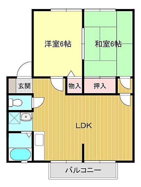 サンシティEMOTO II ｜兵庫県豊岡市江本(賃貸アパート2LDK・2階・52.00㎡)の写真 その2