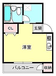 エトワール ワンルームの間取図画像