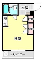 パークハイツ ワンルームの間取図画像