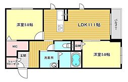 グレイスヴィラ 2LDKの間取図画像