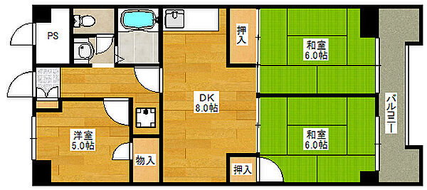 内田マンション ｜大阪府吹田市江坂町1丁目(賃貸マンション3DK・10階・58.32㎡)の写真 その2