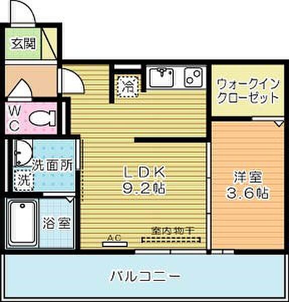 グランメゾン城野 302｜福岡県北九州市小倉南区富士見１丁目(賃貸アパート1LDK・3階・32.68㎡)の写真 その2