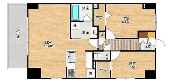 レニター小倉サンライズビュー 703｜福岡県北九州市小倉南区沼緑町１丁目(賃貸マンション2LDK・7階・58.20㎡)の写真 その2