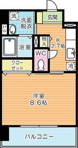 グラーツィア畠中 408｜福岡県北九州市小倉北区三萩野１丁目(賃貸マンション1K・4階・30.45㎡)の写真 その2