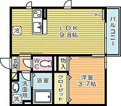 フェリス富ヶ丘 101 ｜ 福岡県北九州市小倉北区上富野３丁目8-1（賃貸アパート1LDK・1階・35.00㎡） その2