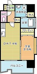 サンシャインプリンセス北九州 1DKの間取図画像