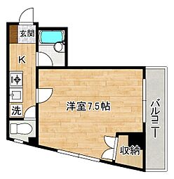 エンジョイスペースオカダパート2 1Kの間取図画像