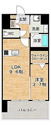 MIDTERRACE 1LDKの間取図画像