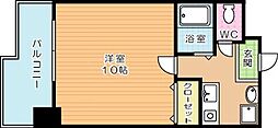 アリエス城野 1Kの間取図画像
