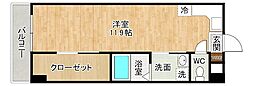 寿山ビル ワンルームの間取図画像