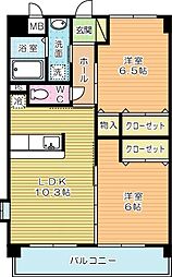 エヴァーグリーンN 2LDKの間取図画像