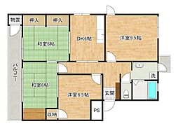 足立ハイマート 4DKの間取図画像