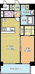 サンビーム三萩野駅前 1LDKの間取図画像