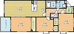 カームテラス 3LDKの間取図画像