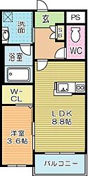 プレステージ熊谷 1LDKの間取図画像