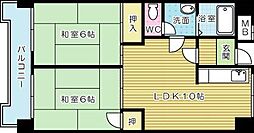 レジデンス鋲賀ビル 2LDKの間取図画像