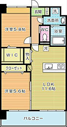 アルティザ小倉 2LDKの間取図画像