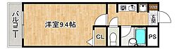 朝日プラザ小倉片野2 1Kの間取図画像