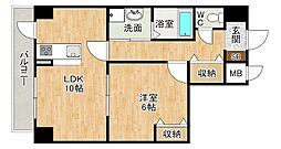 Bergamotto三萩野 1LDKの間取図画像