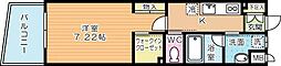 ラフィーネ上葛原 1Kの間取図画像
