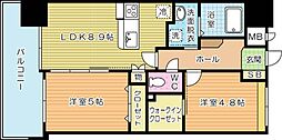 リブラブライト 2DKの間取図画像