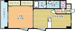 アサノベイタワー 1LDKの間取図画像