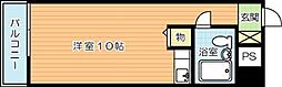 ホワイトパレス北九大前 ワンルームの間取図画像