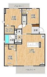 D-ROOM HILLS 泉台 3LDKの間取図画像