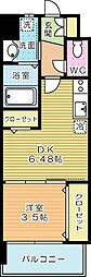 ギャラクシー西小倉 1DKの間取図画像