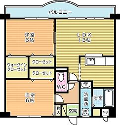 クレール長尾2 2LDKの間取図画像