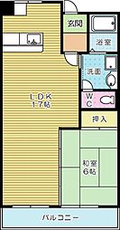 富士見台ビル 1LDKの間取図画像