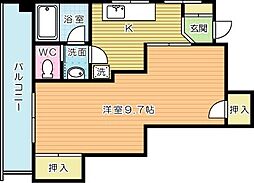 ギャランドラ富士見 1Kの間取図画像