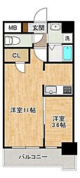PLACE COURT 1LDKの間取図画像