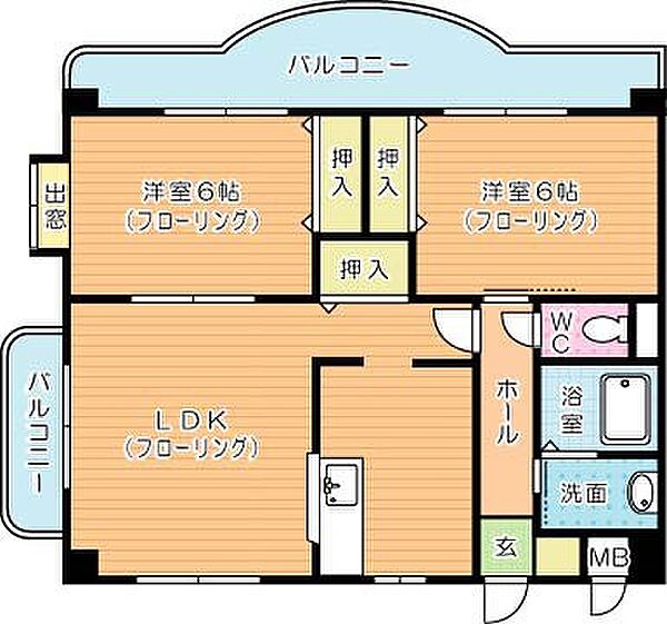 クレール長尾II 401｜福岡県北九州市小倉南区長尾１丁目(賃貸マンション2LDK・4階・57.80㎡)の写真 その2