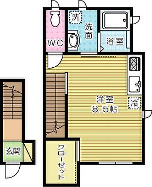 エクラセカンド昭和町 No.3｜福岡県北九州市小倉北区昭和町(賃貸アパート1R・2階・29.38㎡)の写真 その2