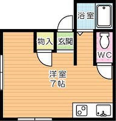 プレジールさかい 202｜福岡県北九州市小倉北区井堀１丁目(賃貸アパート1R・2階・18.00㎡)の写真 その2