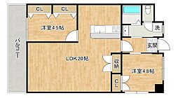 第17共立ビル 2LDKの間取図画像