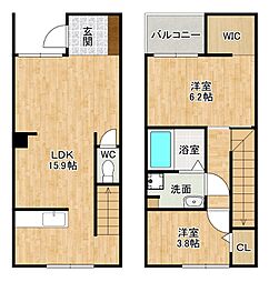 N-TERRACE黄金町 2LDKの間取図画像