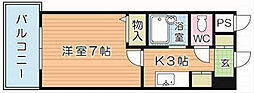 グレイス片野 1Kの間取図画像