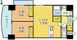 ロイヤルノースナイン 2LDKの間取図画像
