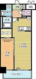 シズカビルディング白銀 1LDKの間取図画像