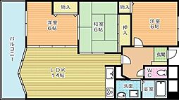 アーティックス到津 3LDKの間取図画像